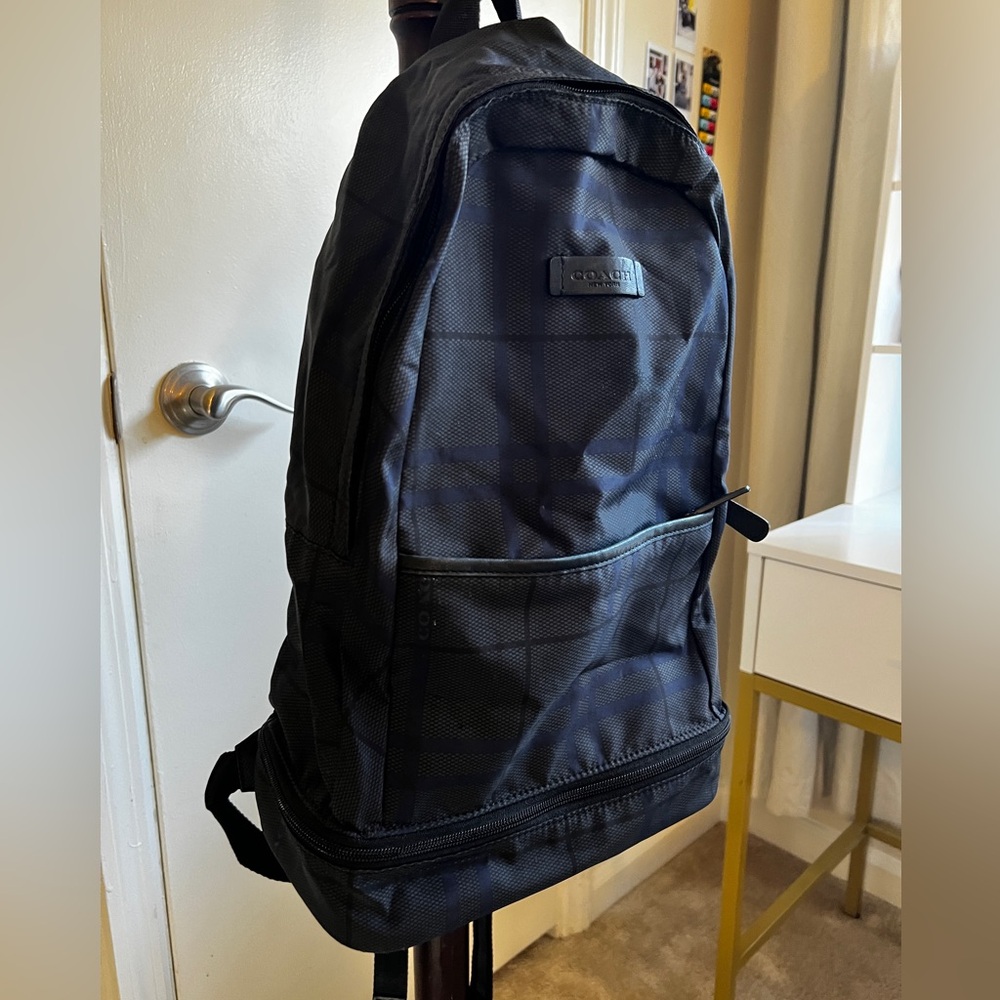Coach Packable Plaid Black Backpack - image 1
